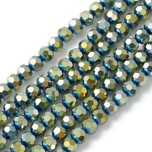 Electroplate Glass Beads Strands EGLA-K015-09B-1