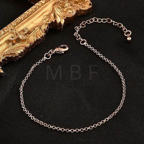 Brass Rolo Chain Bracelets for Women BJEW-G735-05RG-1