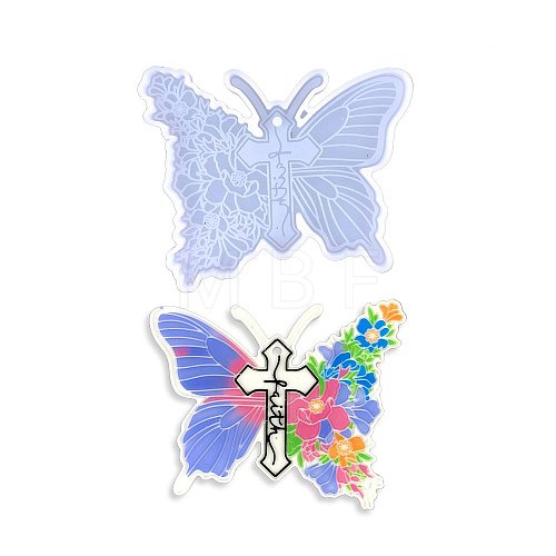 Butterfly & Cross DIY Food Grade Silicone Pendant Molds SIMO-PW0004-01-1