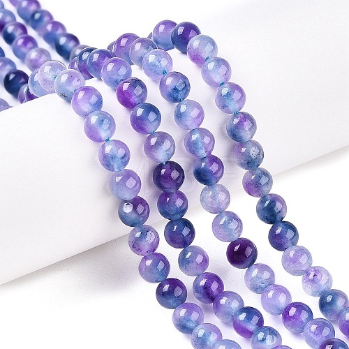 Dyed Natural White Jade Beads Strands G-T138-6mm-210-4-1