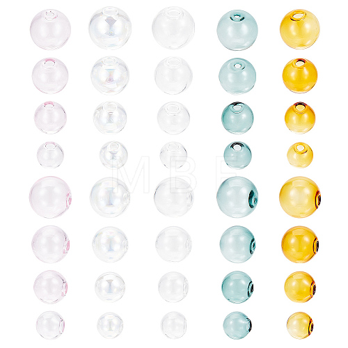 GOMAKERER 20Pcs 20 Styles Handmade Blown Glass Globe Beads GLAA-GO0001-09A-1