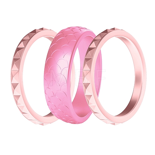 3Pcs Stackable Birthstone Silicone Finger Rings PW-WGC6D7D-08-1