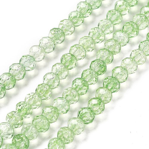 Transparent Crackle Glass Beads Strands CCG-L050-01B-03-1