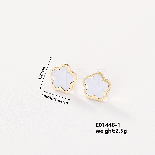 Elegant Five-Leaf Flower Stud Earrings for Women AB2788-1-1