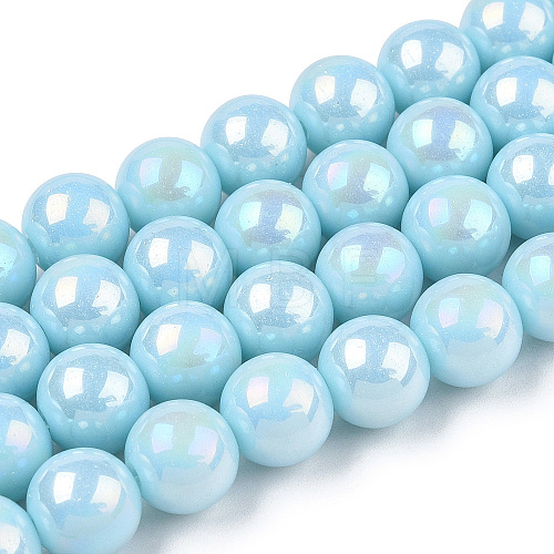 Electroplate Opaque Glass Beads Strands GLAA-T032-P4mm-AB10-1