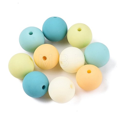 Rubberized Style Imitated Silicone Acrylic Beads MACR-T048-01B-10-1