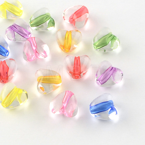 Heart Transparent Acrylic Beads X-TACR-S120-01-1