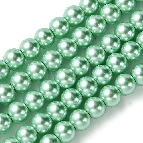 Eco-Friendly Dyed Glass Pearl Beads Strands HY-A008-6mm-RB108-1