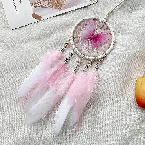 Woven Net/Web with Feather Pendant Decorations PW-WG06BF2-02-1