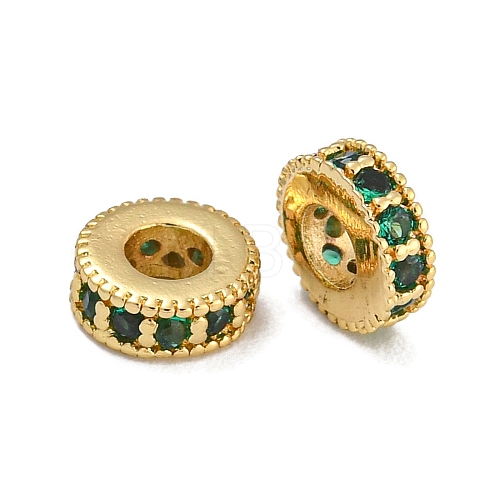 Rack Plating Brass Micro Pave Cubic Zirconia Beads KK-U030-30G-07-1