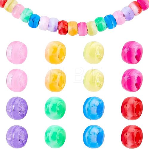 200Pcs 8 Colors Acrylic European Beads MACR-FH0001-05-1