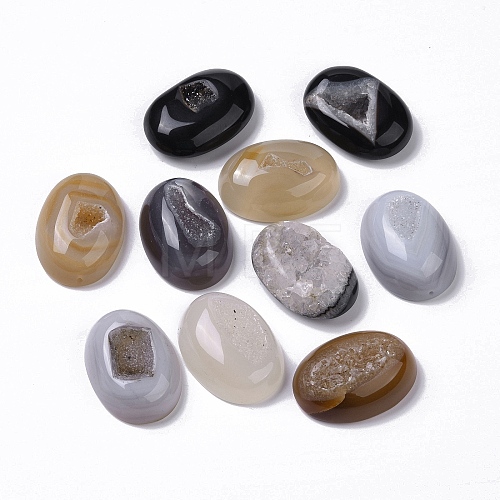 Natural Druzy Agate Cabochons G-I345-07-1