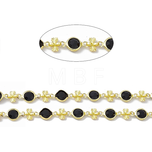 Handmade Brass Flat Round & Heart Link Chains CHC-F015-09G-1