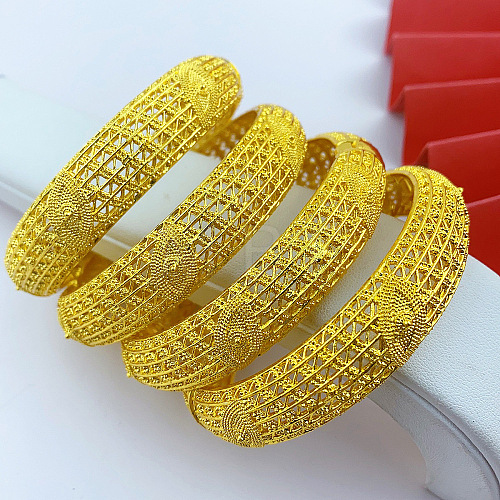 4Pcs Brass Alloy Bangles for Women WGEEFE8-01-1