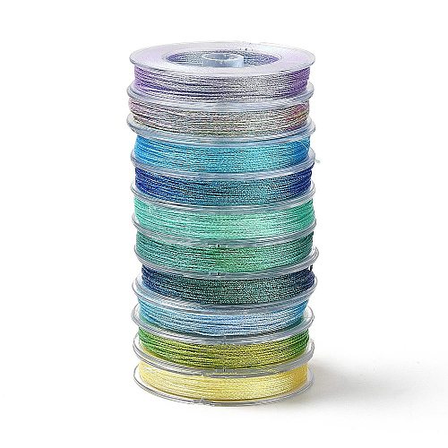 10 Rolls 10 Colors 6-Ply PET Polyester Cord OCOR-L046-03B-1