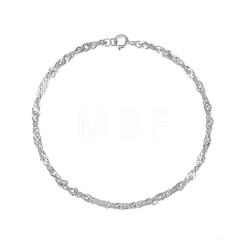 S925 Sterling Silver Singapore Chain Bracelets HA1105-1