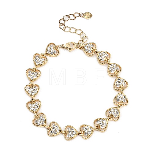 Brass Micro Pave Cubic Zirconia Link Bracelets for Women BJEW-U013-01G-01-1