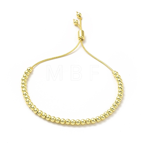 Rack Plating Brass Round Bead Slider Bracelets for Women BJEW-M232-01G-A-1