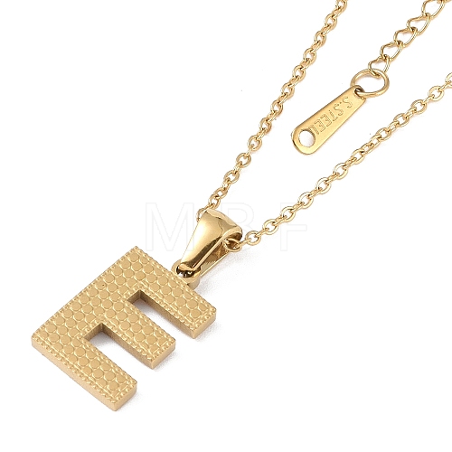 Ion Plating(IP) Initial Letter 304 Stainless Steel Pendant Necklaces NJEW-M199-01G-E-1