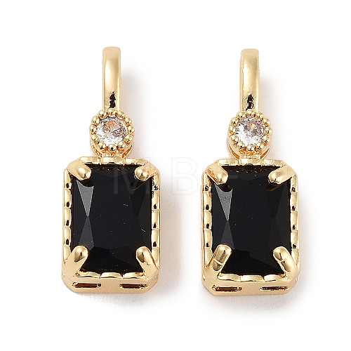 Brass Micro Pave Cubic Zirconia Pendants KK-C051-54G-01-1