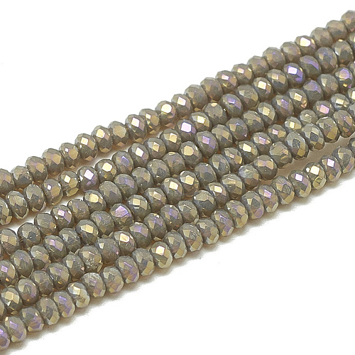 Electroplate Opaque Solid Color Glass Beads Strands X-EGLA-Q112-B14-1