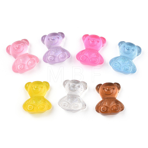 Transparent Resin Bear Cabochons RESI-N039-02-1