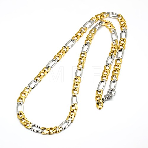Fashionable Matte 304 Stainless Steel Figaro Chain Necklaces for Men STAS-A028-N016C-1