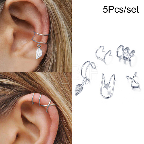 5Pcs Alloy Cuff Earrings WGB83F9-18-1