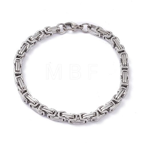 304 Stainless Steel Byzantine Chain Bracelets BJEW-I295-02B-P-1
