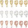  18Pcs 6 Style Brass Crystal Rhinestone Tube Bails FIND-NB0003-06-1