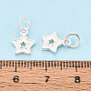Textured 925 Sterling Silver Star Charms STER-T009-12S-4