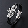 Punk Braided PU Leather Cord Bracelets ZA2963-1-1