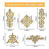 10Pcs 5 Style Polyester Computerized Embroidery Iron on/Sew on Patches PATC-FH0001-02B-2