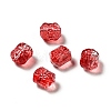 Spray Painted Transparent Glass Beads GLAA-F119-05-2