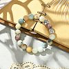 Natural Flower Amazonite Beads Stretch Bracelets BJEW-JB03849-02-4