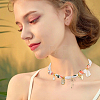 304 Stainless Steel & Enamel & ABS Plastic Pearl & Brass Pendant Necklaces NJEW-HS00026-5