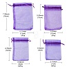 30Pcs 4 Styles Rectangle Organza Bags Jewellery Storage Pouches Wedding Favour Party Mesh Drawstring Gift OP-FS0001-01E-7