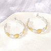 304 Stainless Steel Shell Shape Stud Earrings for Women SA-CBA45D5-32GP-1