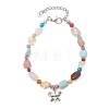 Butterfly Alloy Charm Bracelets BJEW-JB14021-3