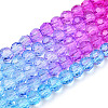 Transparent Glass Beads Strands X-GLAA-E036-07O-2