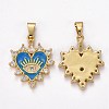 Brass Clear Cubic Zirconia Pendants ZIRC-J025-67G-3