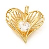 Brass Micro Pave Cubic Zirconia Pendants KK-B128-10G-1