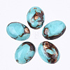 Assembled Synthetic Imperial Jasper and Bronzite  Cabochons G-S329-080E-1