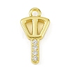 Brass Micro Pave Clear Cubic Zirconia Pendants LS-KK-L238-22G-1
