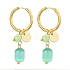 Natural Cat Eye Hoop Earrings EJEW-JE06001-1