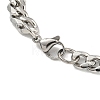 Tarnish Resistant 201 Stainless Steel Curb Chain Bracelets with Lobster Claw Clasps for Men BJEW-P316-01A-P-5