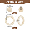 Round/Ring Unfinished Wood Beads PH-WOOD-G003-02-2