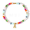 Brass Initial Charm Bracelets KC4213-1-2