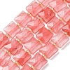 Cherry Quartz Glass Beads Strands G-F839-A29-01-2