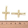Religion Brass Micro Pave Clear Cubic Zirconia Pendants KK-T080-51G-3